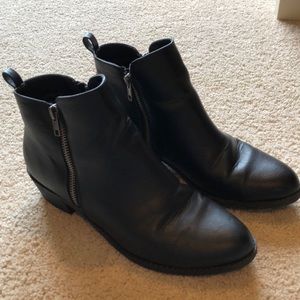 Black Leather Booties